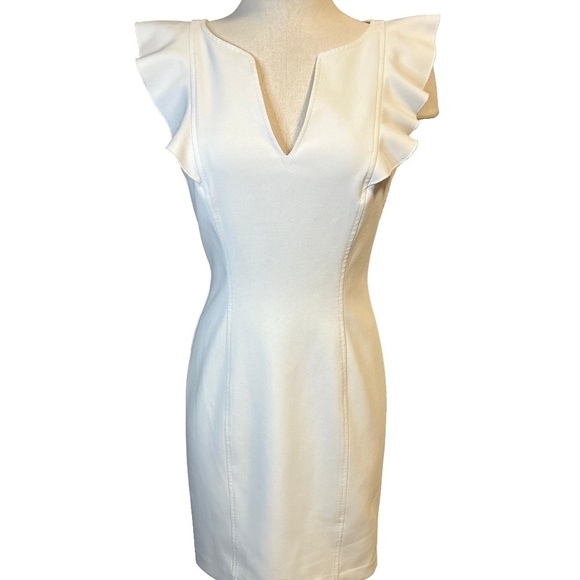 White House Black Market Ruffle Dress/Size 4 - Picture 2 of 10